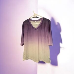 Gradient V-Neck Women's Top
